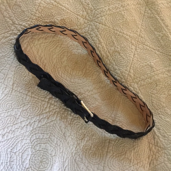 Calvin Klein Woven Black Leather Belt Small 2 4 6 - Picture 7 of 9